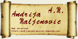 Andrija Maljenović vizit kartica
